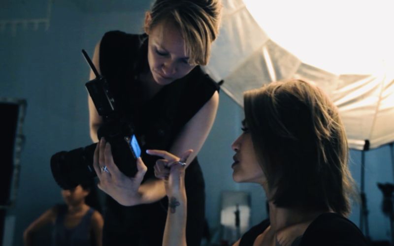On set with client
